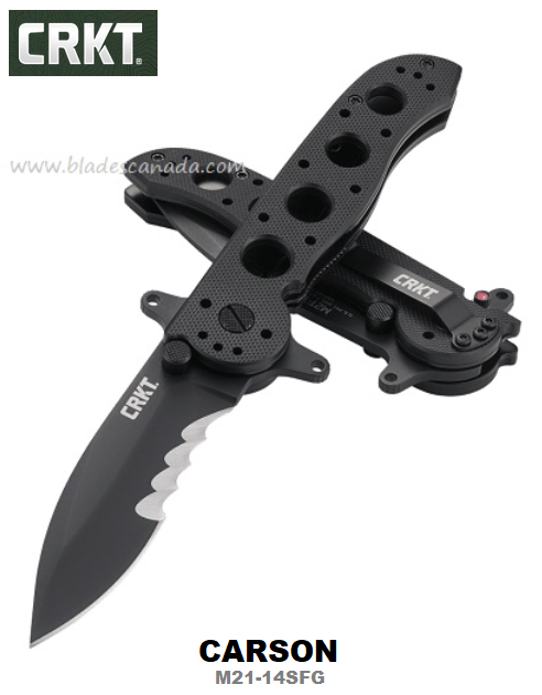CRKT Carson Flipper Folding Knife, 1.4116 Steel, G10 Black, CRKTM21-12SFG